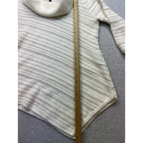 White House Black Market Womens Sweater Medium Beige Casual Soft Oversized - Picture 11 of 12